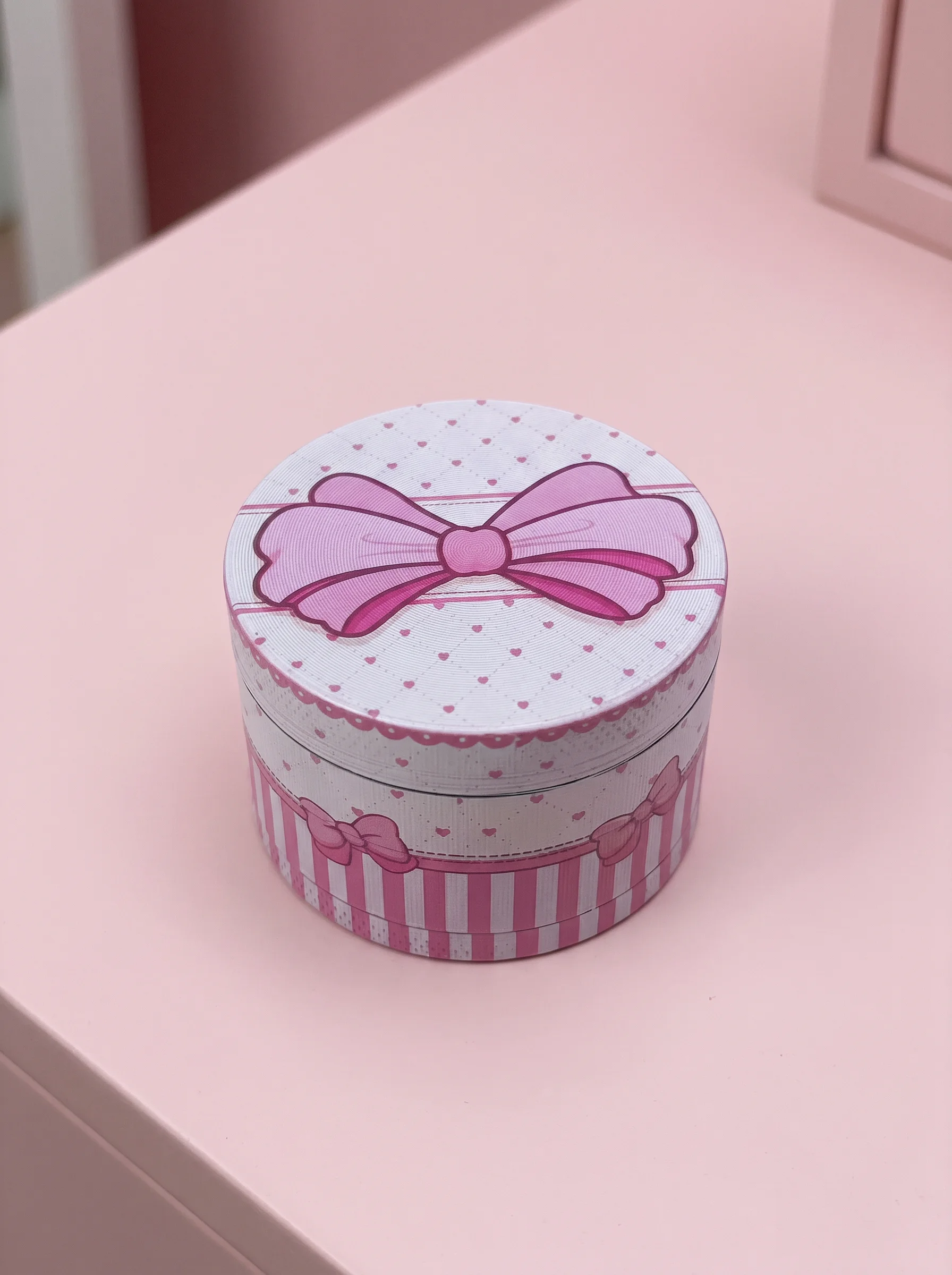 Travel Kitchen Accessories - 50mm 핑크 리본 그라인더 금속 4단