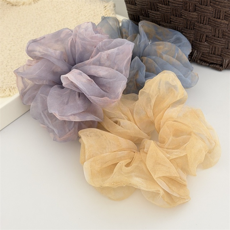 Travel Accessories For Elderly - 1Pc 헤어 스크런치 오버사이즈 오간자 타이다이