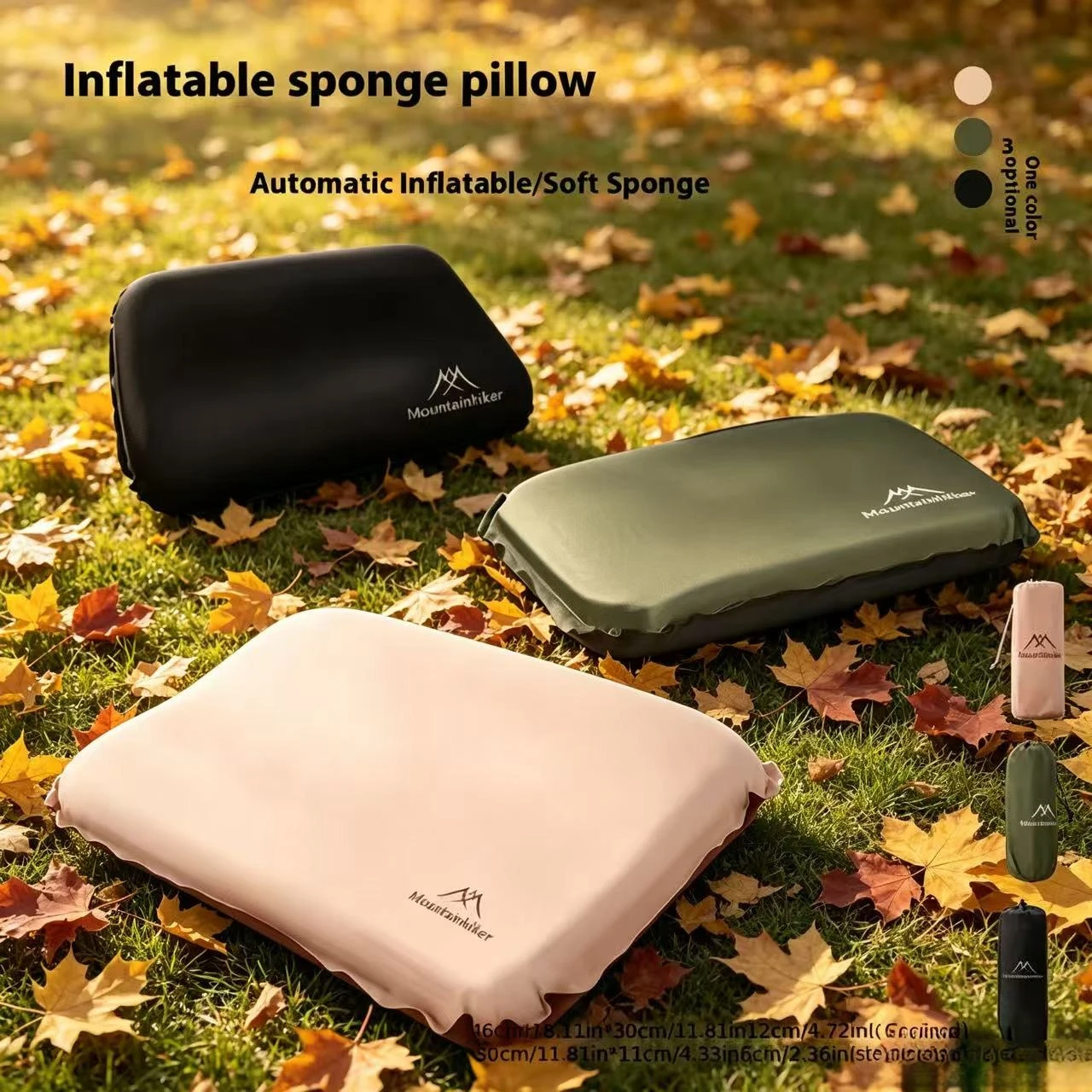 Travel Pillow Inflatable - Mountainhiker 새로운 자동 팽창식 베개, 편안하고