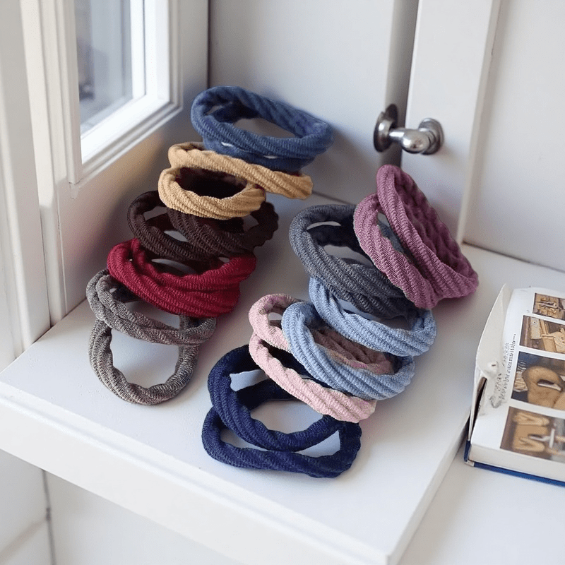 50개 블랙 믹스 컬러 새틴 나일론 헤어 타이 여성 곱 - Travel Accessories For Elderly 리뷰 및 가격