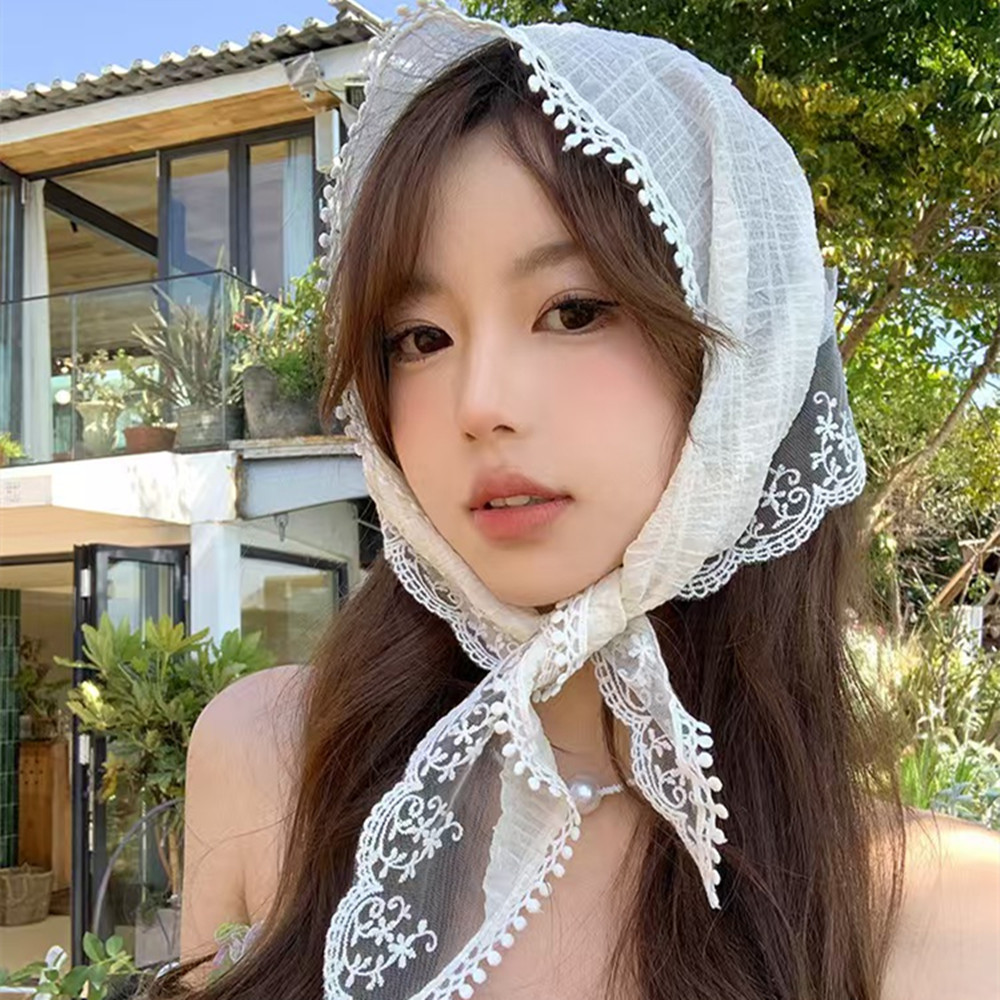 프렌치 시크 앨리스 화이트 레이스 트라이앵글 헤어 랩  - Travel Accessories For Elderly 리뷰 및 가격
