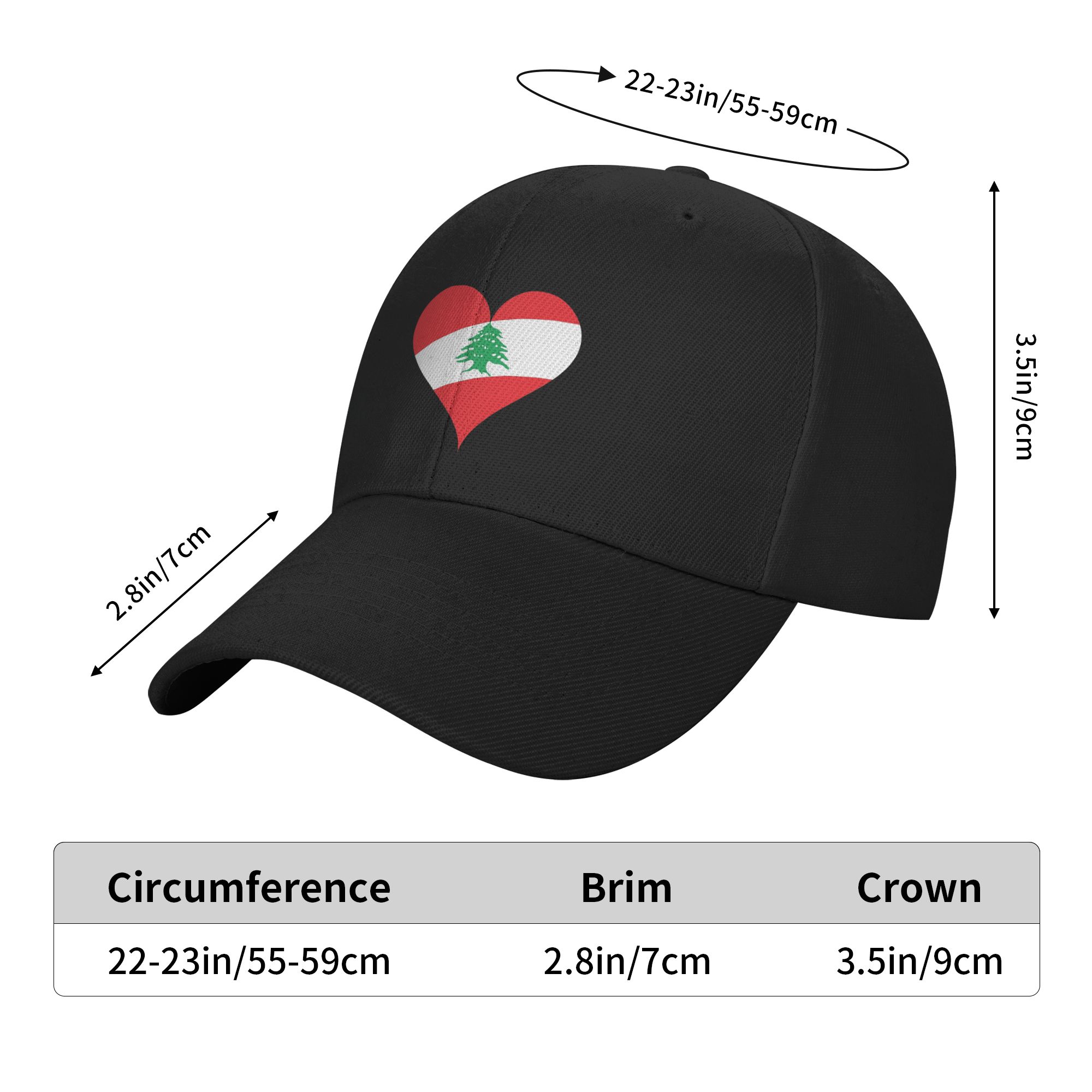 남성 여성 레바논 국기 하트 액세서리 야구 모자 트럭  - Travel Accessories Lebanon 리뷰 및 가격