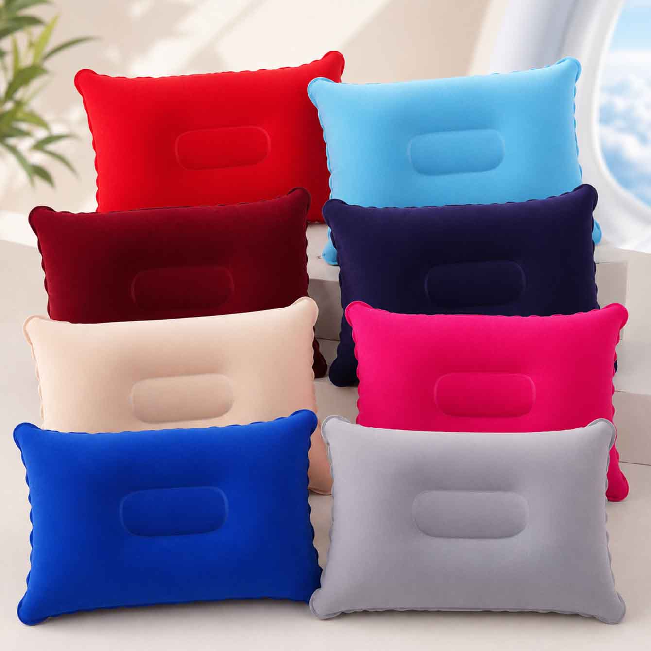 2팩 초경량 풍선 베개, 작은 사각형 플록 원단 에어  - Travel Pillow Inflatable 리뷰 및 가격
