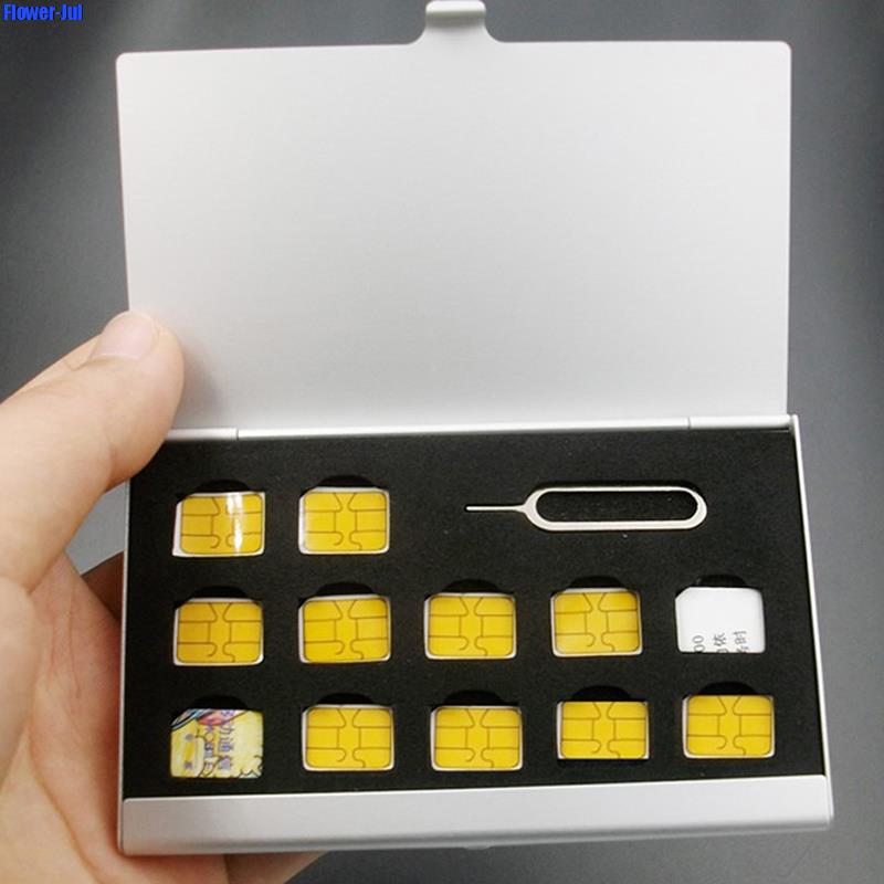 12-슬롯-NANO + 1-슬롯-카드-핀 알루미늄 휴대 - Sim Card Holder Case 리뷰 및 가격