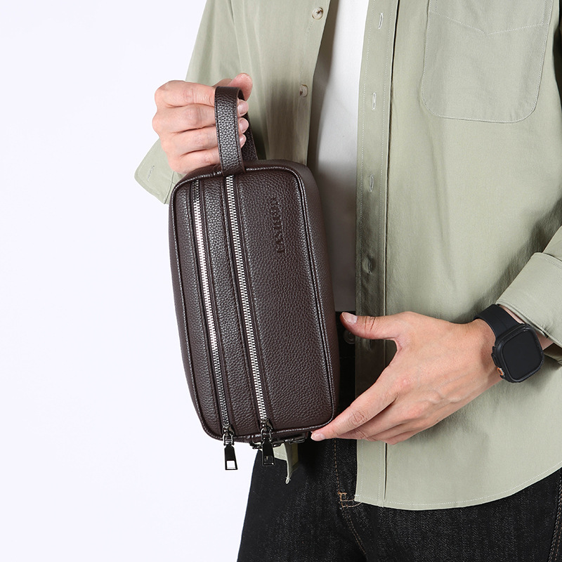 빈티지 남성용 핸드 클러치 백, 다층 지퍼 수납공간,  - Travel Accessories Pouch For Men 리뷰 및 가격