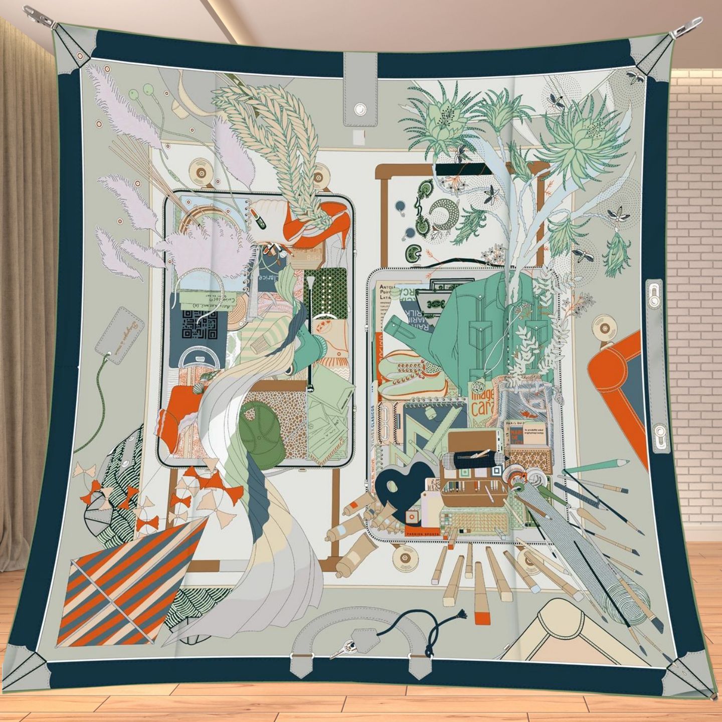 90cm 트윌 실크 느낌의 사각 스카프, 말 여행 판타 - Travel Accessories For Elderly 리뷰 및 가격