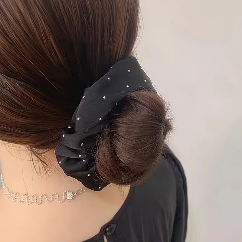 1/3개입 라인스톤 장식 새틴 스크런치 - 포니테일 및 - Travel Accessories For Elderly 리뷰 및 가격