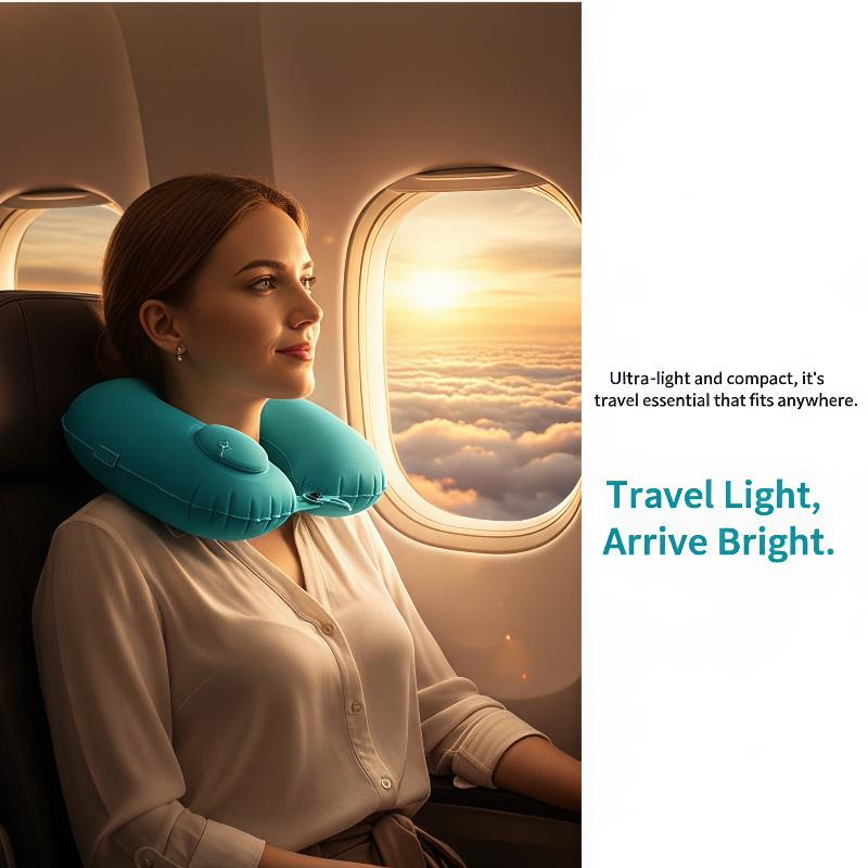 여행용 풍선 목베개 부드러운 플로킹 자가 팽창식 1개  - Travel Pillow Inflatable 리뷰 및 가격